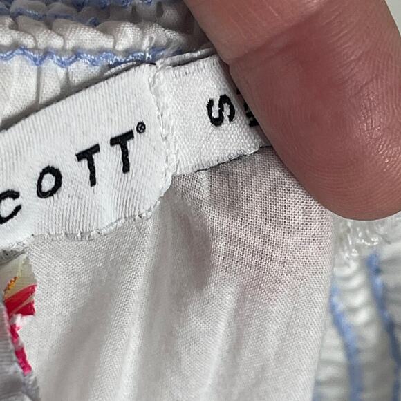 GRETCHEN SCOTT DYNASTY EMBROIDERED WHITE CROPPED PANTS SIZE S - Picture 8 of 8